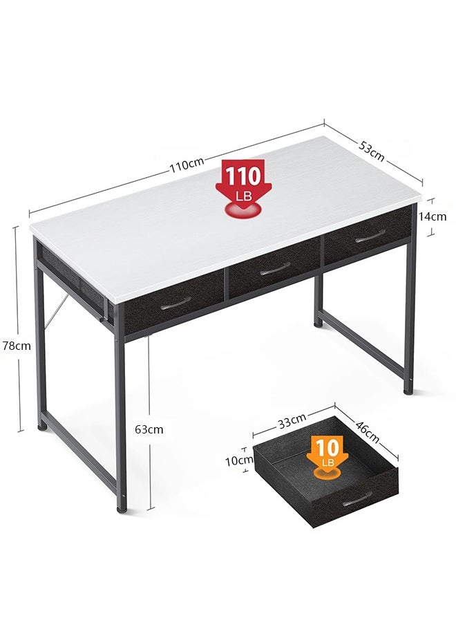 Computer Table With 3 Fabric Drawers And Iron Headphone Hook 110X53X78 Cm - pzsku/Z4B51DCB52142B28BB91CZ/45/_/1708226191/8d5c9b96-270d-48dd-a9e4-038525c7c70b