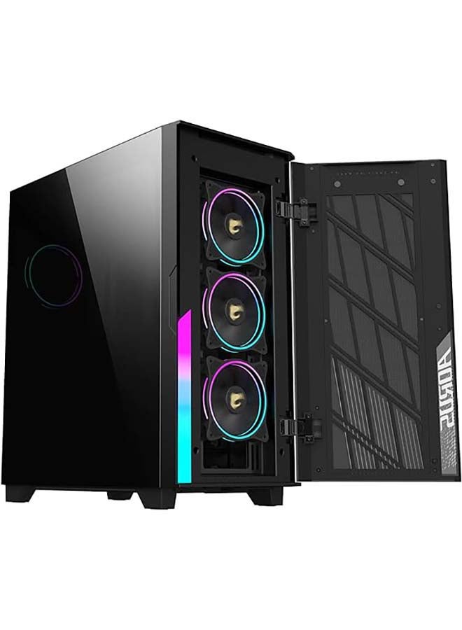 جيجابايت علبة ألعاب كمبيوتر AORUS C500 Glass - Black Mid Tower، زجاج مقسّى، USB Type-C، مراوح ARBG متضمنة (GB-AC500G ST) - Image 2