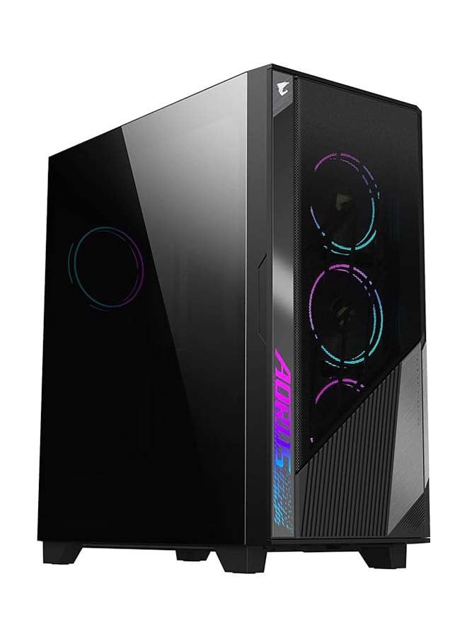جيجابايت علبة ألعاب كمبيوتر AORUS C500 Glass - Black Mid Tower، زجاج مقسّى، USB Type-C، مراوح ARBG متضمنة (GB-AC500G ST) - Image 1