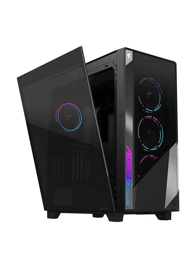 جيجابايت علبة ألعاب كمبيوتر AORUS C500 Glass - Black Mid Tower، زجاج مقسّى، USB Type-C، مراوح ARBG متضمنة (GB-AC500G ST) - Image 4