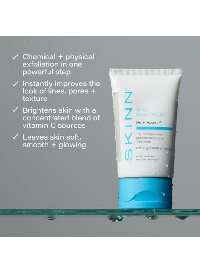 Skinn DermAppeal® Microdermabrasion Treatment for Smoother, Brighter, and Clearer Skin, 2oz - Exfoliating Facial Scrub Removes Dead Skin and Smooths Wrinkles and Fine Lines for Flawless, Glowing Skin - Image 3