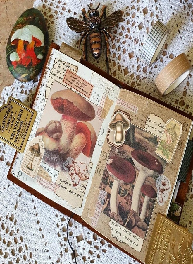 PRSTINCOL Vintage Mushroom Stickers 60 Pcs, Large Witchy Aesthetic Mushroom Decor for Adults Teens, Mushroom Decal for Scrapbook, Junk Journal, Bullet Journal, Card Making, DIY Crafts - Image 5