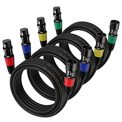 EBXYA 10 ft 4-Pack XLR Male to Female Microphone Cable - Balanced Shielded Speaker Cable - Image 1
