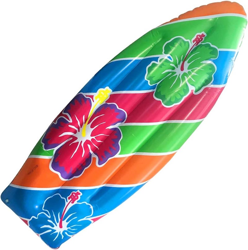 Art Creativity Luau Surfboard Inflate, Inflatable Surfboard for Beach, Tropical and Luau Party Decorations, Inflatable Pool Toy for Kids and Adults, Beach Party Inflate - Image 1