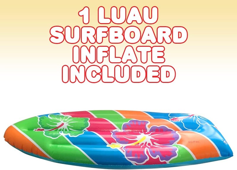 Art Creativity Luau Surfboard Inflate, Inflatable Surfboard for Beach, Tropical and Luau Party Decorations, Inflatable Pool Toy for Kids and Adults, Beach Party Inflate - Image 4