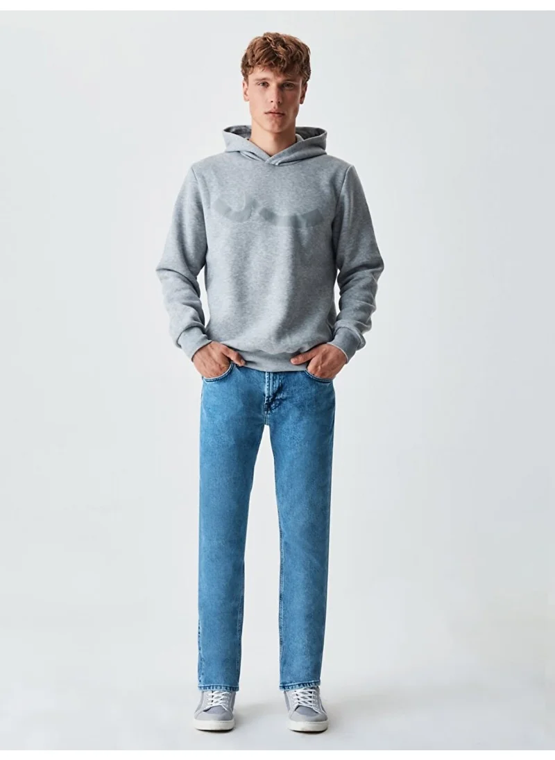 إل تي بي Signed Hooded Zipperless Regular Fit Gray Sweatshirt