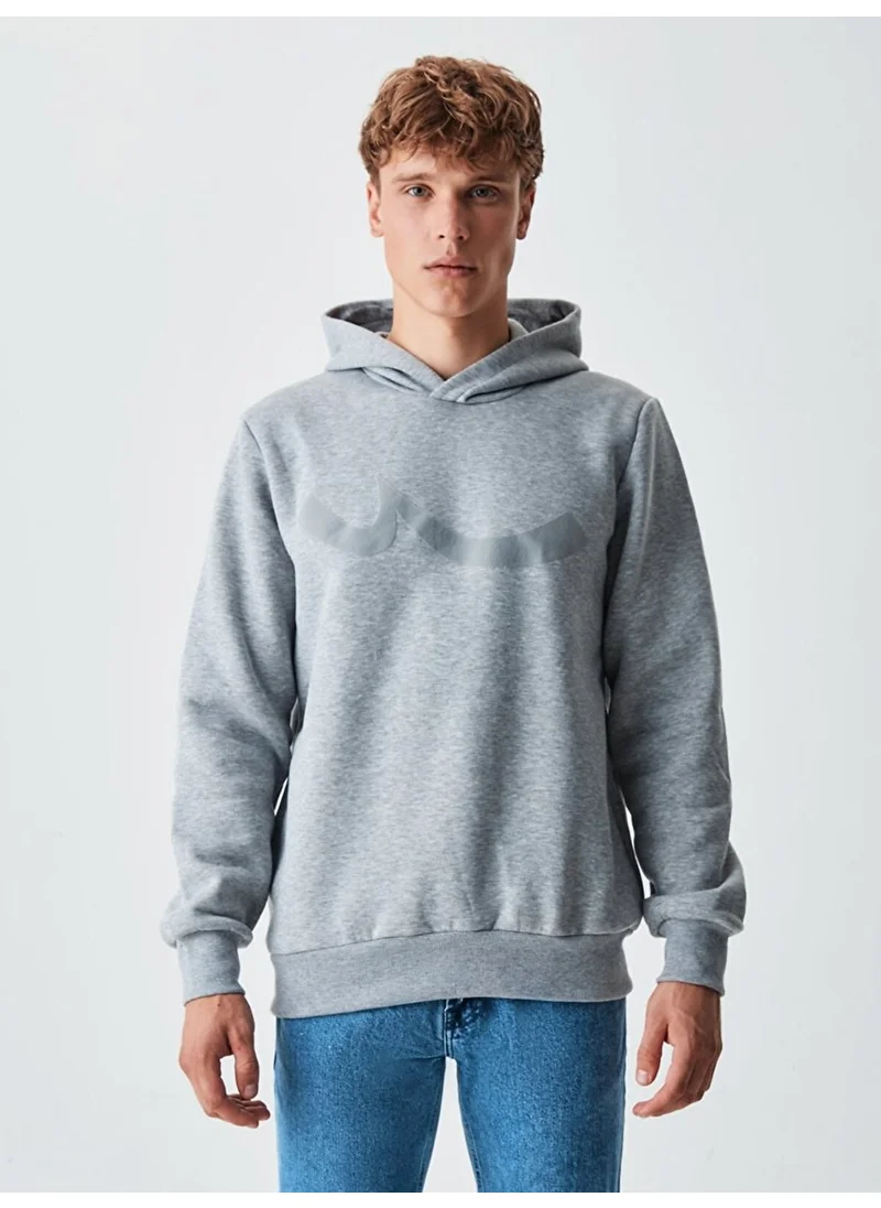 إل تي بي Signed Hooded Zipperless Regular Fit Gray Sweatshirt