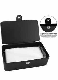 Generic Car Tissue Holder, PU Leather Sun Visor Napkin Clip, Hanging Backseat Tissue Box, Car Tissue Dispenser, Black  - Image 4