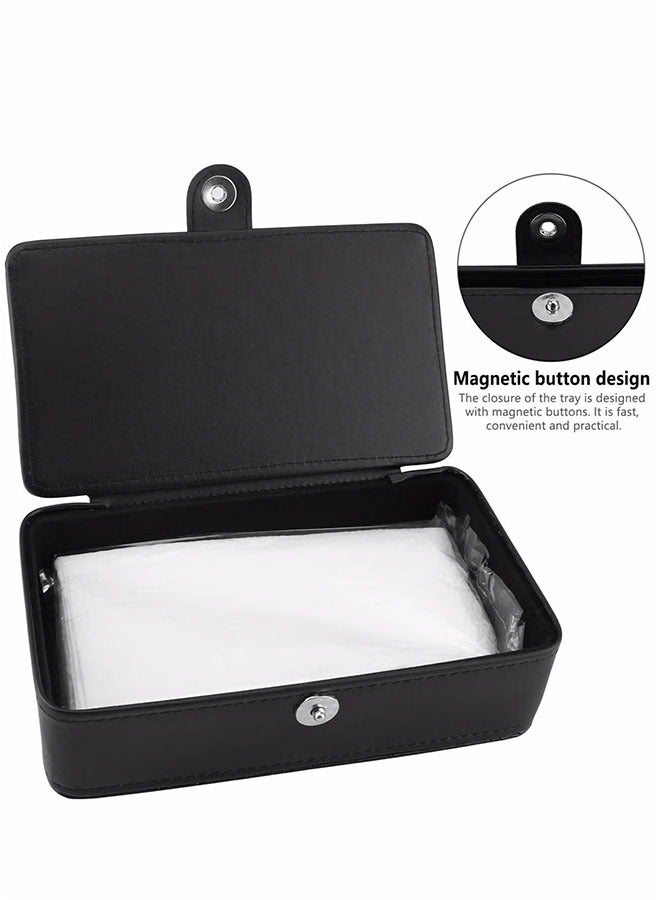 Car Tissue Holder, PU Leather Sun Visor Napkin Clip, Hanging Backseat Tissue Box, Car Tissue Dispenser, Black - Image 4