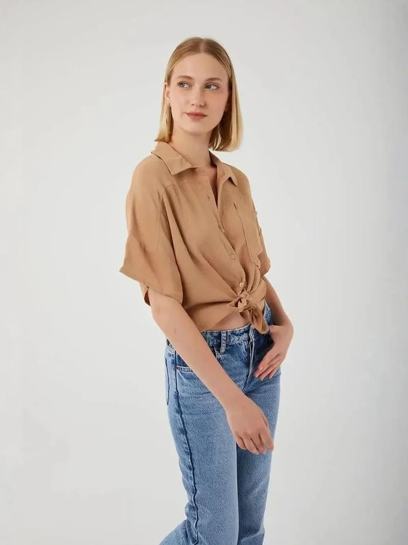 ميكسراي قميص ميكسراي بأكمام قصيرة وقصة مريحة