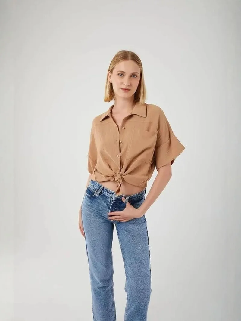 ميكسراي قميص ميكسراي بأكمام قصيرة وقصة مريحة