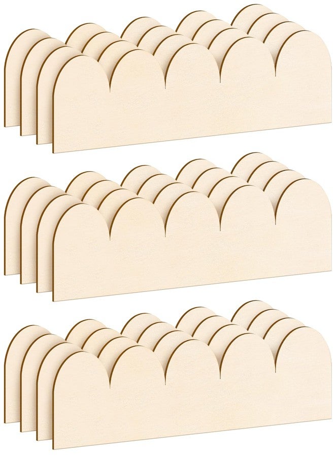 Alrhso 12Pcs Unfinished Scalloped Decorative Wood Trim 15.7 x 3.5 Inch Scallop Wood Edging Trim Decorative Molding Trims Scallop Wooden Edge for Cabinet Scalloped Shelves Border Wall Window Door Decor - Image 1
