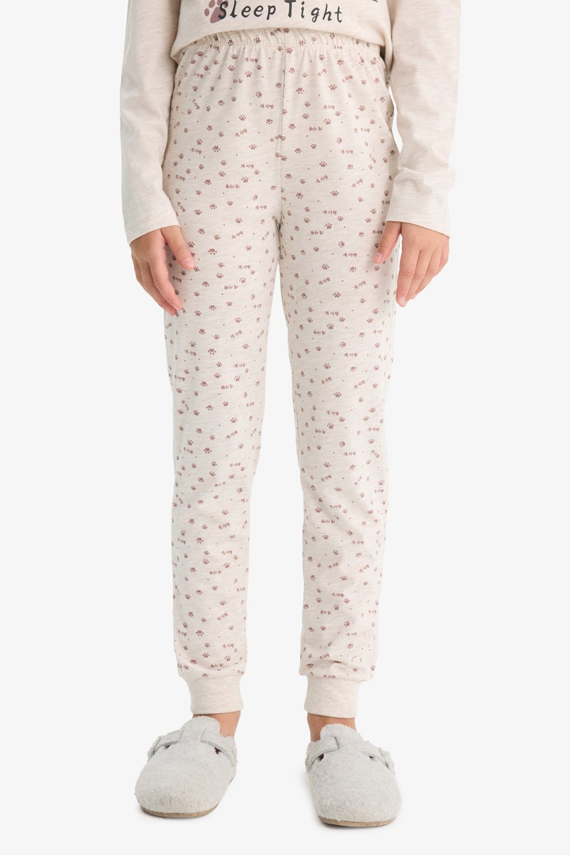 DeFacto Beige Girl Regular Fit Long Sleeve Knitted Pyjamas Casual - Image 4