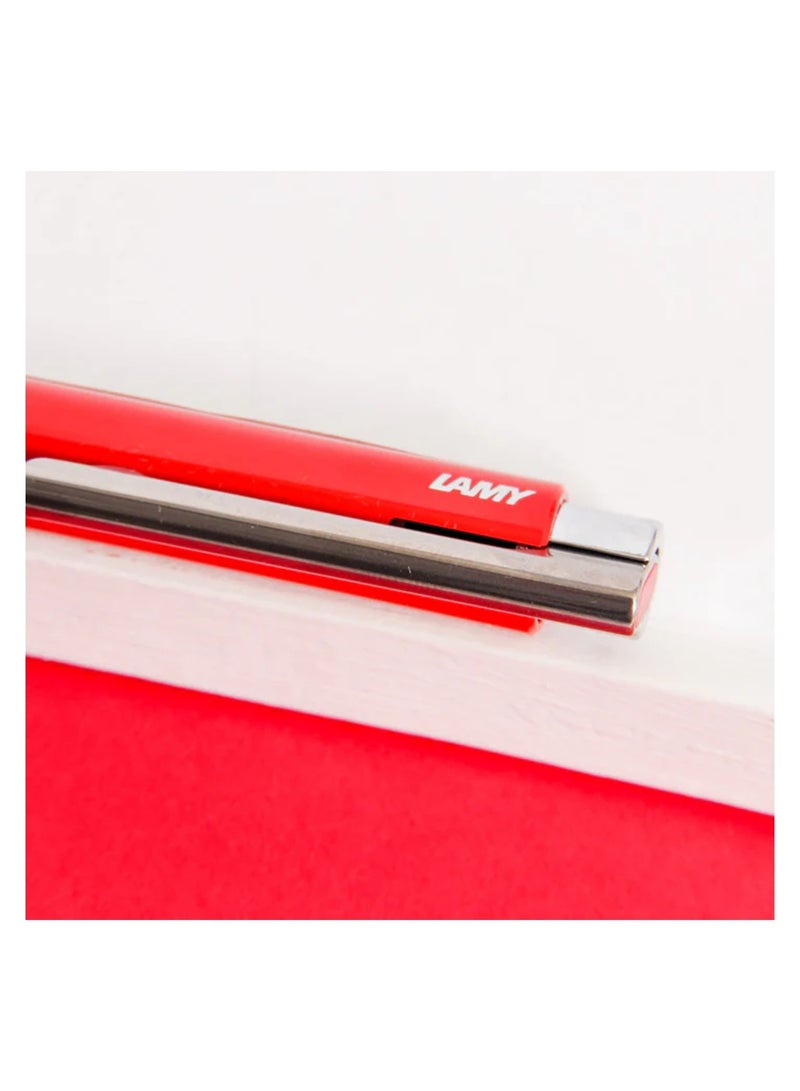 LAMY قلم حبر جاف م+ ذو رأس متوسط حبر أسود برميل أحمر - Image 4