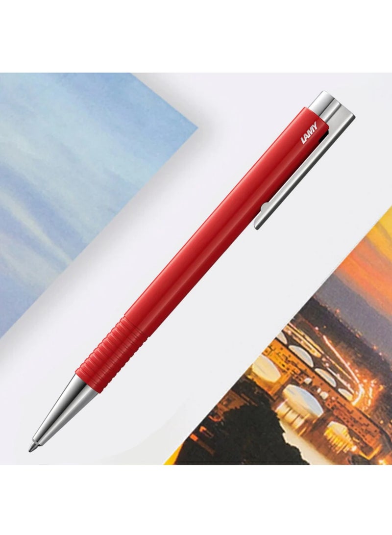 LAMY قلم حبر جاف م+ ذو رأس متوسط حبر أسود برميل أحمر - Image 5