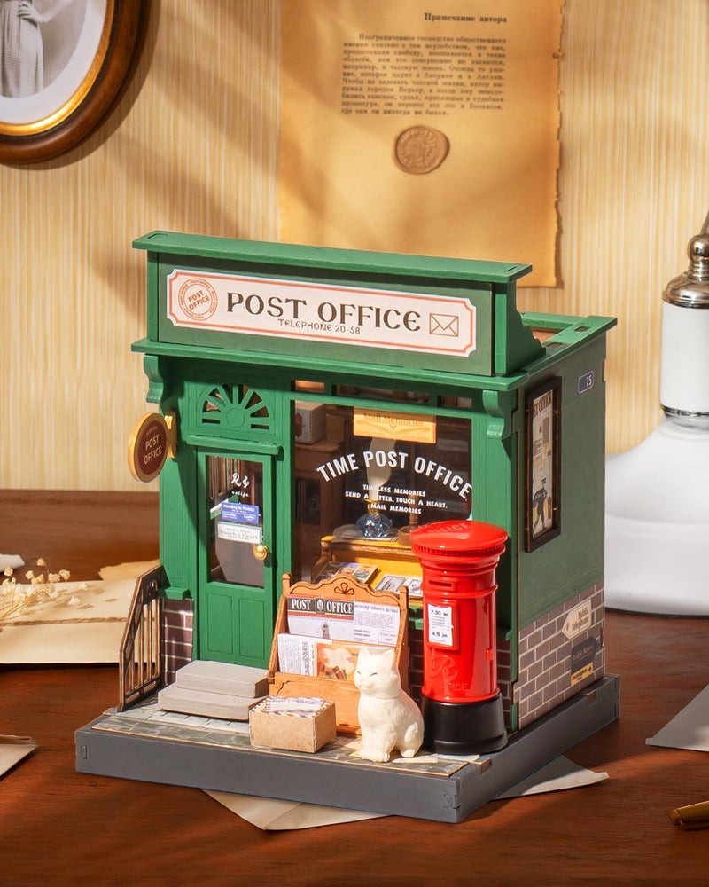 Rolife DIY Mini Building House Miniature Kit-Century Post Office, Miniature Lifestyle Mini Bookshelf Decoration, DIY Hobbies/Gifts for Craftsman (Century Post Office) - Image 2