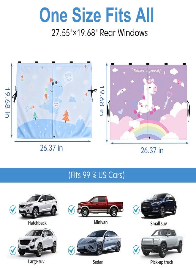 Zebrabox 2 PCS Car Window Sun Shade Privacy Curtain for Baby - Magnetic Easy Installation Side Window Sunshades, Universal Fit for Most Cars Friendly Automotive Interior with Cartoon Patterns -for Baby - Image 5