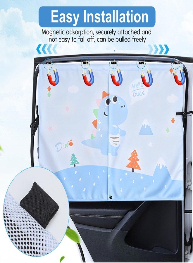 Zebrabox 2 PCS Car Window Sun Shade Privacy Curtain for Baby - Magnetic Easy Installation Side Window Sunshades, Universal Fit for Most Cars Friendly Automotive Interior with Cartoon Patterns -for Baby - Image 4