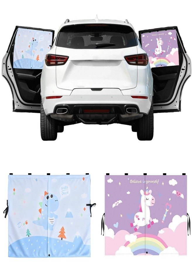 Zebrabox 2 PCS Car Window Sun Shade Privacy Curtain for Baby - Magnetic Easy Installation Side Window Sunshades, Universal Fit for Most Cars Friendly Automotive Interior with Cartoon Patterns -for Baby - Image 1