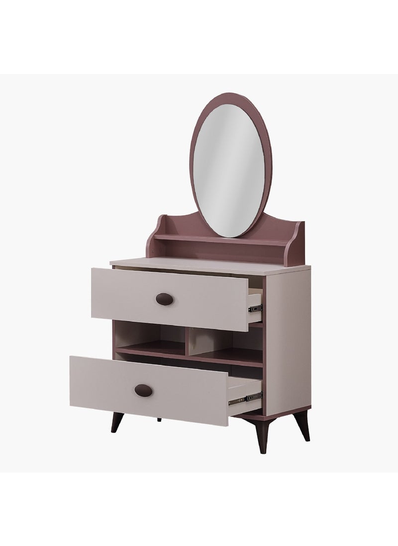 Home Box Maybelle 2-Piece 2-Drawer Dresser and Mirror Set with Open Shelves 85 x 80.1 x 41 cm  - Image 4