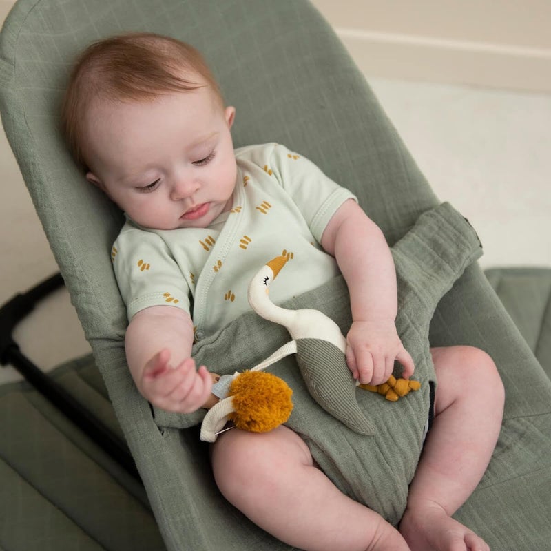 Trixie Heron Pram Toy with Wooden Clip and Pom Pom - Image 3