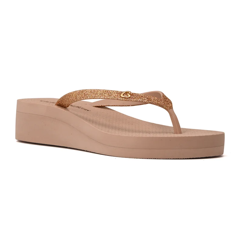 Flip-Flops Anabela Rosé Brilho
