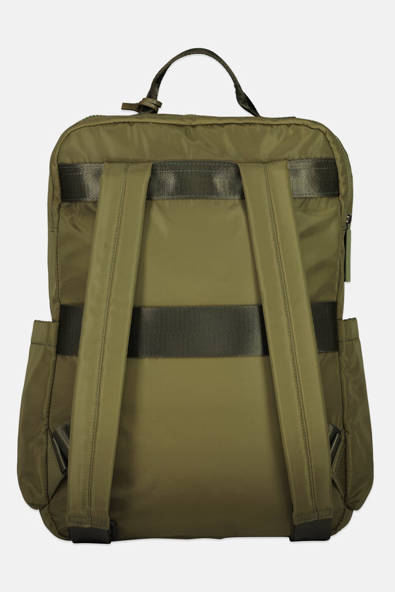 ADRIENNE VITTADINI Women Brand Logo Backpack With Card Holder, Olive - Image 2