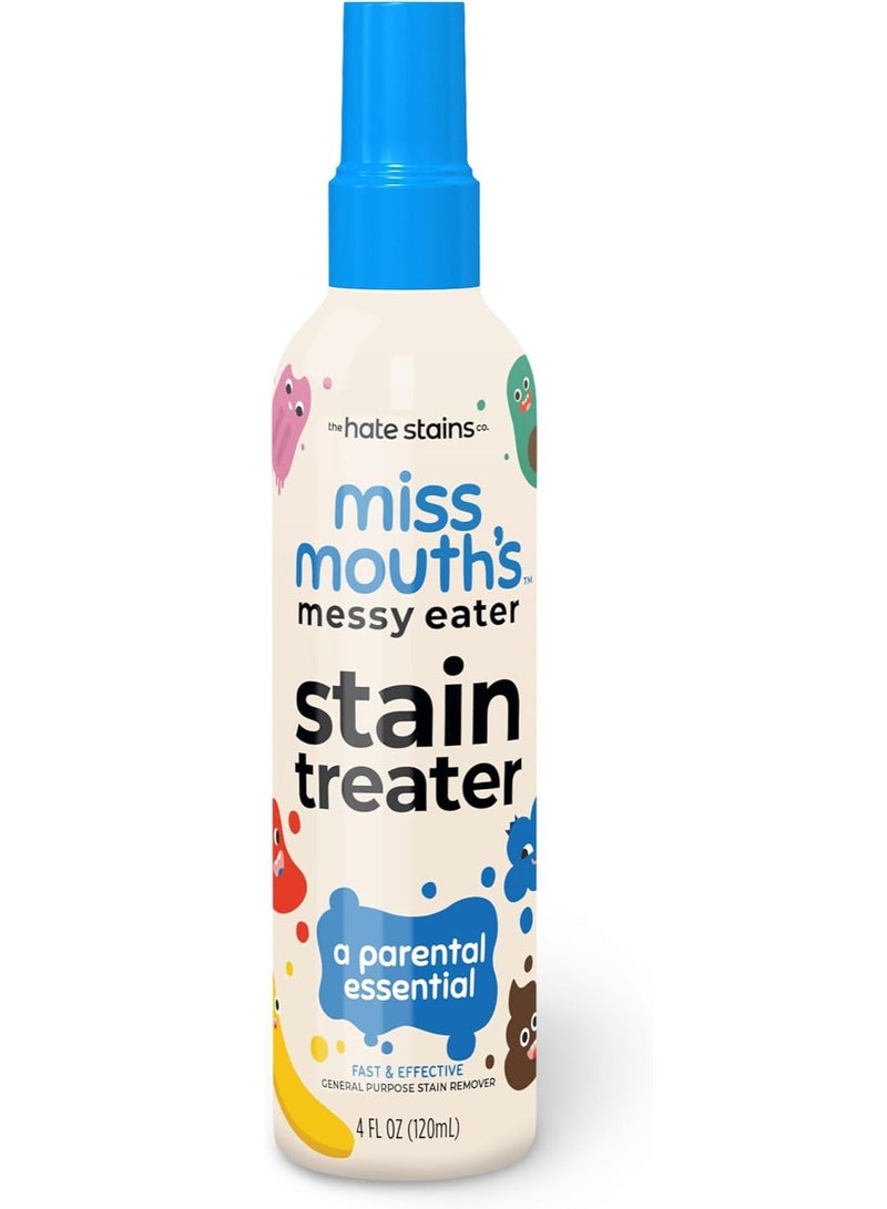Miss Mouth's Messy Eater Stain Treater Spray - 4oz Stain Remover - Newborn & Baby Essentials - No Dry Cleaning Food, Grease, Coffee Off Laundry, Underwear, Fabric - Image 1