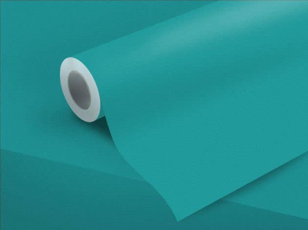 LIVECOOL Removable Peel and Stick Matte Wall Stickers Waterproof and 100% Removable PVC Wallpaper Living Room Hall Bedroom Decoration(Turquoise Matte Wallpaper 24 X 48 Inch) - Image 1