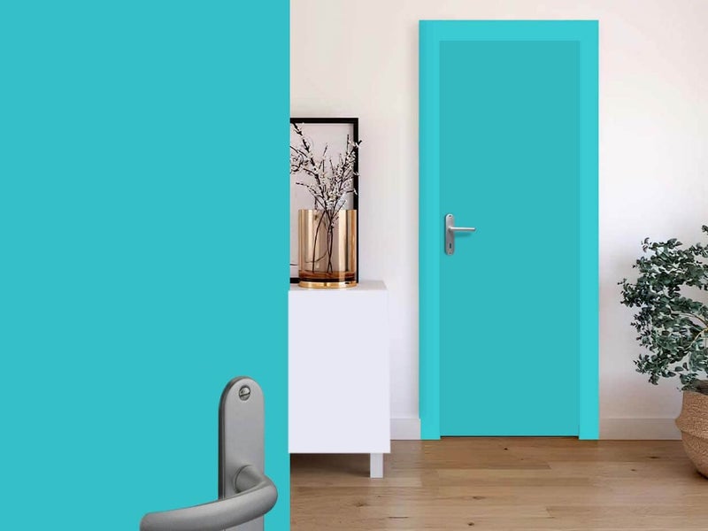 LIVECOOL Removable Peel and Stick Matte Wall Stickers Waterproof and 100% Removable PVC Wallpaper Living Room Hall Bedroom Decoration(Turquoise Matte Wallpaper 24 X 48 Inch) - Image 4