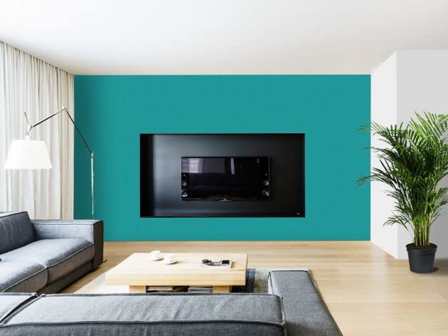 LIVECOOL Removable Peel and Stick Matte Wall Stickers Waterproof and 100% Removable PVC Wallpaper Living Room Hall Bedroom Decoration(Turquoise Matte Wallpaper 24 X 48 Inch) - Image 2