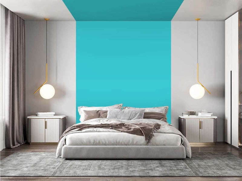 LIVECOOL Removable Peel and Stick Matte Wall Stickers Waterproof and 100% Removable PVC Wallpaper Living Room Hall Bedroom Decoration(Turquoise Matte Wallpaper 24 X 48 Inch) - Image 5