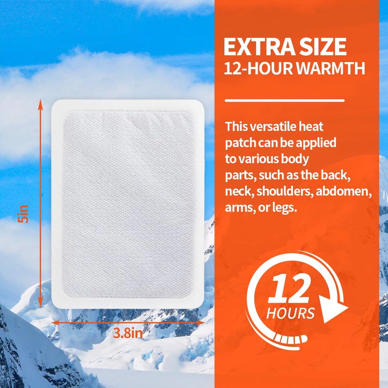 Maebho 40pcs Body Warmers with Adhesive - Hot Warmers Heat Up to 12 Hours- Warmer Patch Disposable Single Use for Hands, Toes and Body - Large Size (40) - Image 2