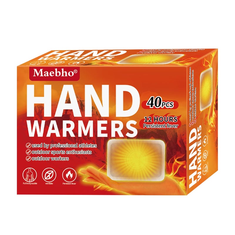 Maebho 40pcs Body Warmers with Adhesive - Hot Warmers Heat Up to 12 Hours- Warmer Patch Disposable Single Use for Hands, Toes and Body - Large Size (40) - Image 1
