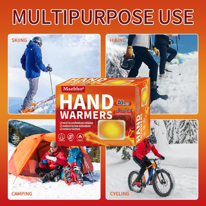 Maebho 40pcs Body Warmers with Adhesive - Hot Warmers Heat Up to 12 Hours- Warmer Patch Disposable Single Use for Hands, Toes and Body - Large Size (40) - Image 4