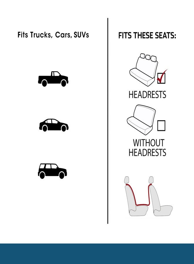 كاستوم أكسيسوريز غطاء مقعد سيارة مبطن للحيوانات الأليفة من Custom Accessories، أغطية مقاعد سيارة للحيوانات الأليفة، أغطية مقاعد سيارات بمقاس عالمي، إكسسوارات داخلية للسيارة والشاحنة وسيارات الدفع الرباعي، واقي مقعد السيارة - أسود - Image 2