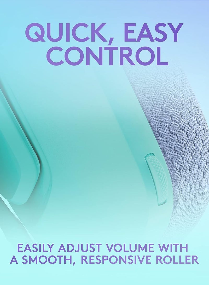 TECH G335 Wired Gaming Headset, with Microphone, 3.5mm Audio Jack, Comfortable Memory Foam Earpads, Lightweight, Compatible with PC, PlayStation, Xbox, Nintendo Switch - Mint - Image 4