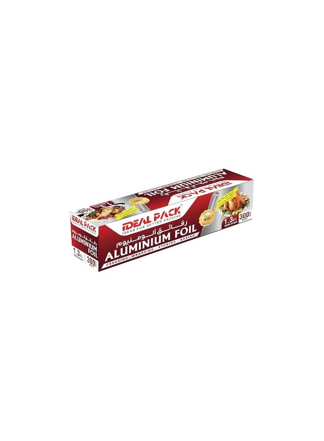 IDEAL PACK Aluminium Foil | 1.3 Kg 300mm, Width Best for Food Wraping, Freezing, Storing - Image 1