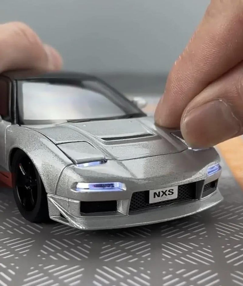 FEXXA Toy Car Compatible for 1:32 HO NDA NSX Evolution Model, Pull Back Diecast Collectible Car with Sounds ＆ Lights for Kids Boys Girls and Adults, Gift (Silver) - Image 5