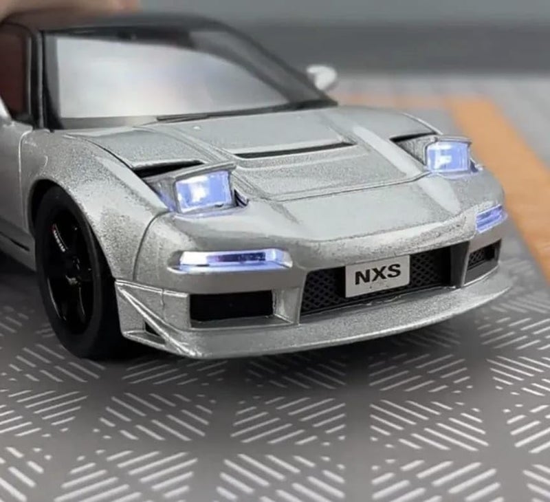 FEXXA Toy Car Compatible for 1:32 HO NDA NSX Evolution Model, Pull Back Diecast Collectible Car with Sounds ＆ Lights for Kids Boys Girls and Adults, Gift (Silver) - Image 3