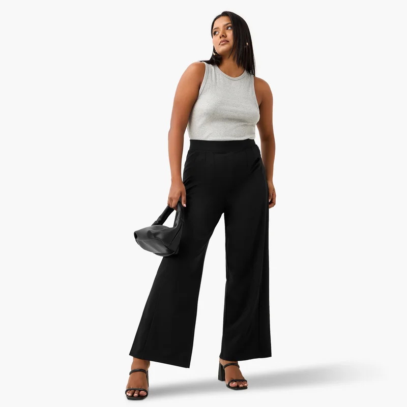 Ulla Popken Plus Size Ulla Popken Wide Leg Pants