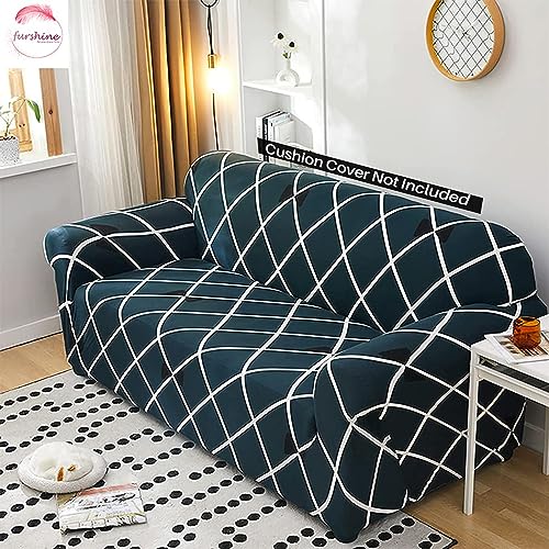 Furshine Sofa Cover 3 Seater and 2 Seater Fully Covered 5 Seater Sofa Cover Non-Slip Sticky Elastic Stretchable Sofa Set Imported Slipcover Blue Diamond, Five Seater (3+1+1) - Image 2