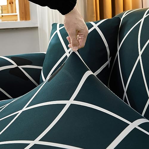 Furshine Sofa Cover 3 Seater and 2 Seater Fully Covered 5 Seater Sofa Cover Non-Slip Sticky Elastic Stretchable Sofa Set Imported Slipcover Blue Diamond, Five Seater (3+1+1) - Image 5