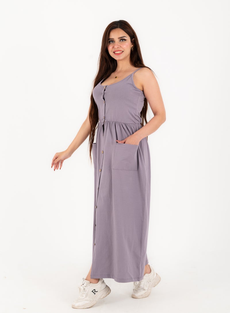 Women's 100% Cotton Versatile Beach Cover-Up Dress – Tube Style with Spaghetti Straps and 10 Buttons – Trendy and Comfortable for Summer  - Image 4