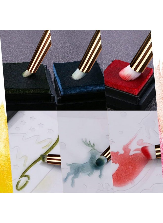 UNIMEIX - Mini Blending Brushes For Card Making, Dry Miniature Painting Set Background Blender Paint Brushes Small Detailed Paint Brushes (12) - Image 1