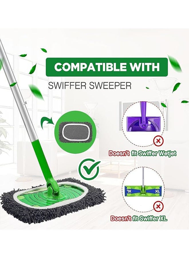 Happy D Reusable Dry Sweeping Cloths Microfiber Wet Mop Pads Compatible with Swiffer Sweeper Mop Replacement Sweeping Mopping pad Refills for Hardwood Surface Floor Cleaning (4PCS) - Image 4