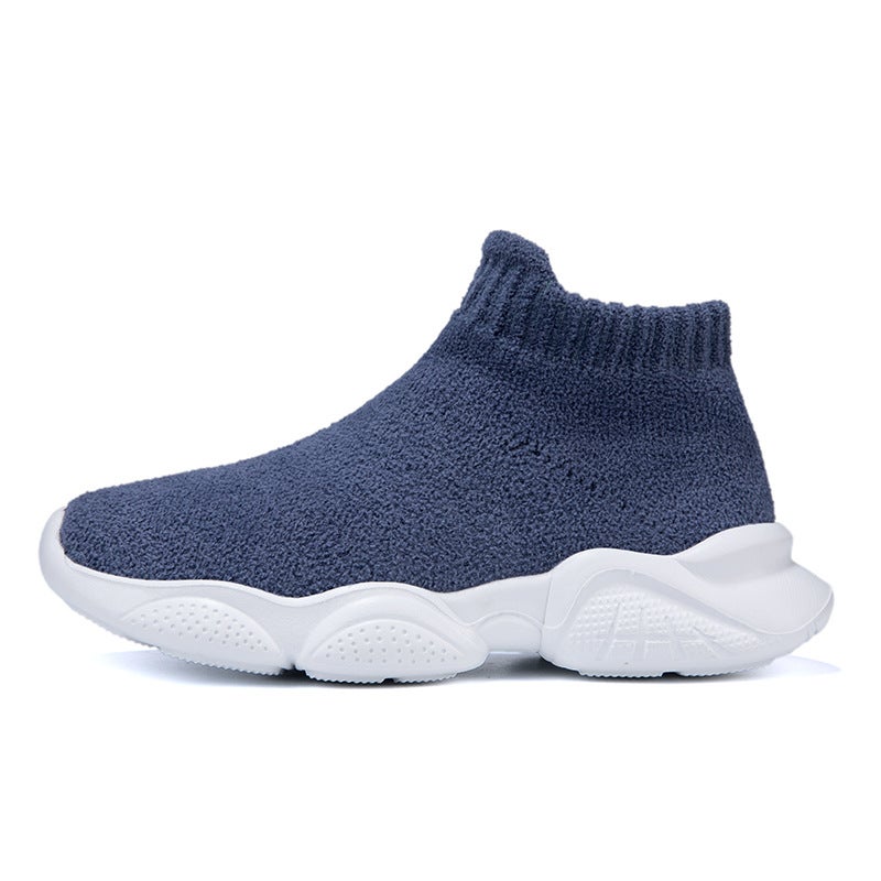 Boys Shoes Slip-On Fleece-Lined Children'S Socks Shoes Soft Sole Non-Slip Warm Middle And Large Children'S Sneaker - Image 1