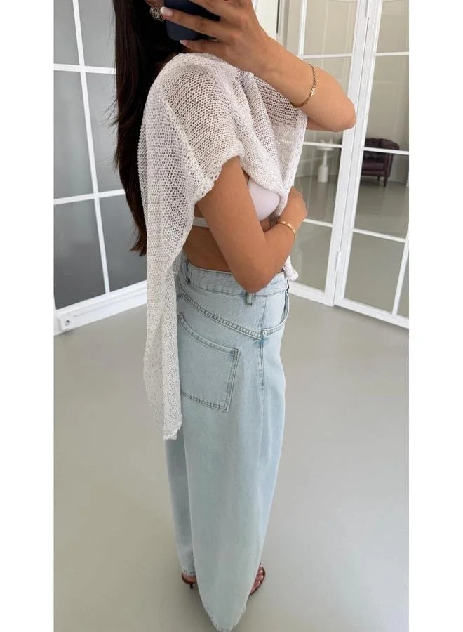 Gaus  Ice Blue Balloon Tencel Denim Pants GAUS-01685. for Women | Best Price UAE