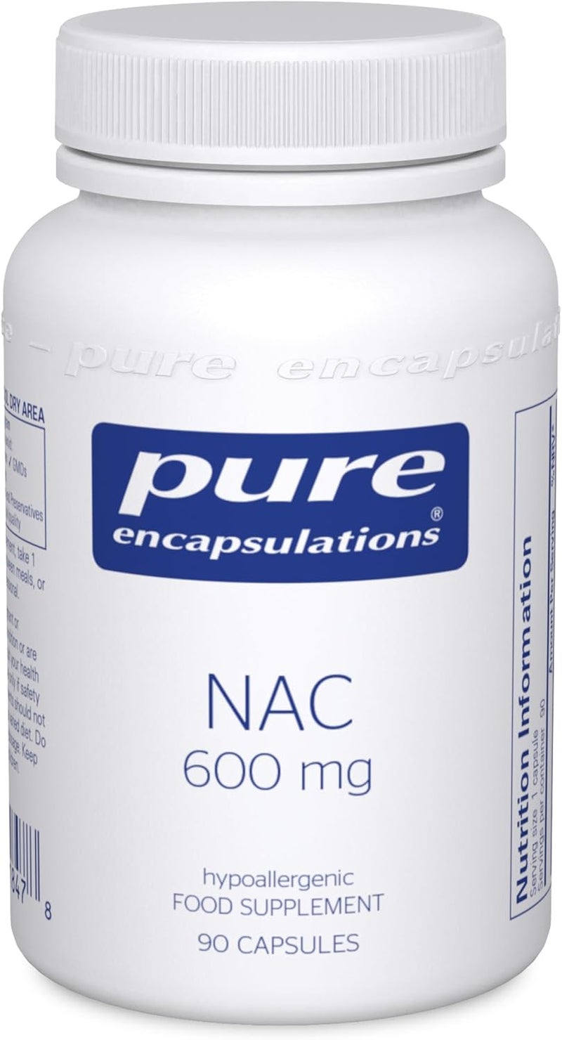 Pure Encapsulations NAC 600mg Pure NAcetylLCysteine for Glutathione Synthesis Support 90 Capsules - Image 1