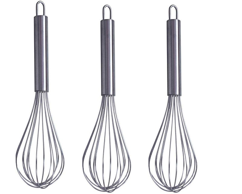 LEGION Stainless Steel Bread Dough Whisk Set Whipper for Pastry Cake Pizza Eggs Cream Milkshake Lassi Buttermilk Soup Pack of 3 Durable and Versatile Kitchen Tool - Image 1